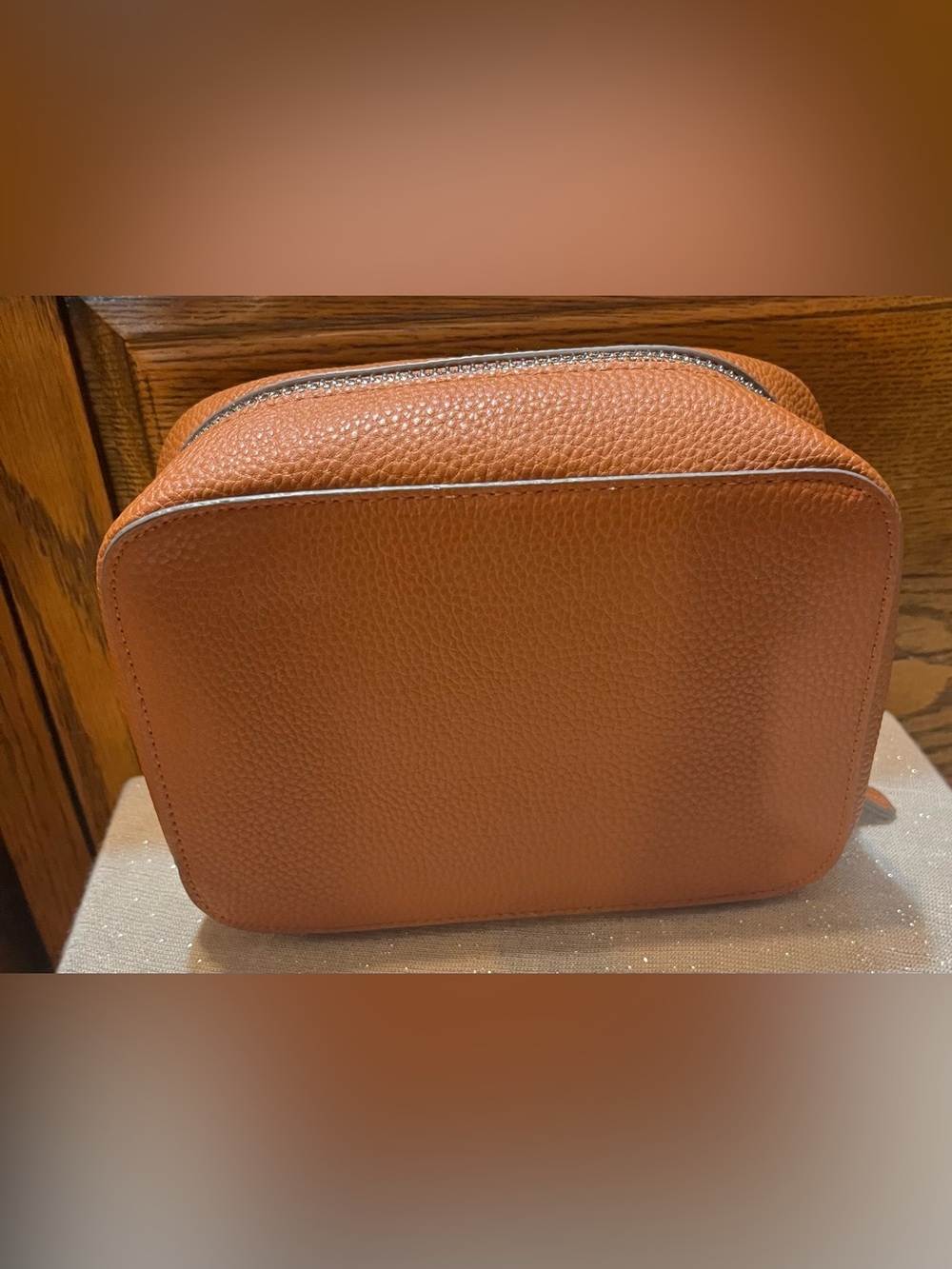Trish McEvoy Brown Leather Power Of Make Up Make Up Bag - Picture 2 of 8